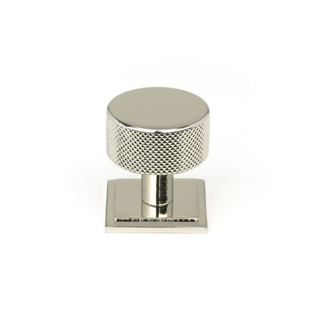 This is an image showing From The Anvil - Polished Nickel Brompton Cabinet Knob - 32mm (Square) available from trade door handles, quick delivery and discounted prices