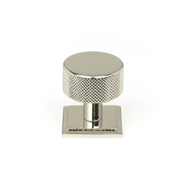 This is an image showing From The Anvil - Polished Nickel Brompton Cabinet Knob - 32mm (Square) available from trade door handles, quick delivery and discounted prices