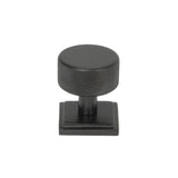 This is an image showing From The Anvil - Aged Bronze Brompton Cabinet Knob - 32mm (Square) available from trade door handles, quick delivery and discounted prices