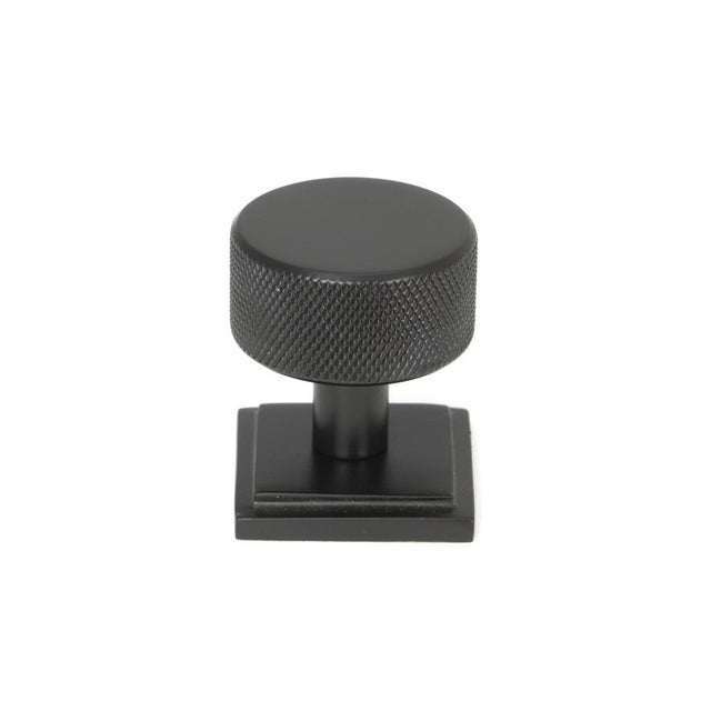 This is an image showing From The Anvil - Aged Bronze Brompton Cabinet Knob - 32mm (Square) available from trade door handles, quick delivery and discounted prices