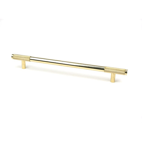 This is an image showing From The Anvil - Polished Brass Half Brompton Pull Handle - Large available from trade door handles, quick delivery and discounted prices