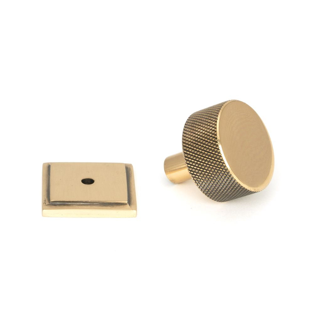 This is an image showing From The Anvil - Polished Bronze Brompton Cabinet Knob - 32mm (Square) available from trade door handles, quick delivery and discounted prices