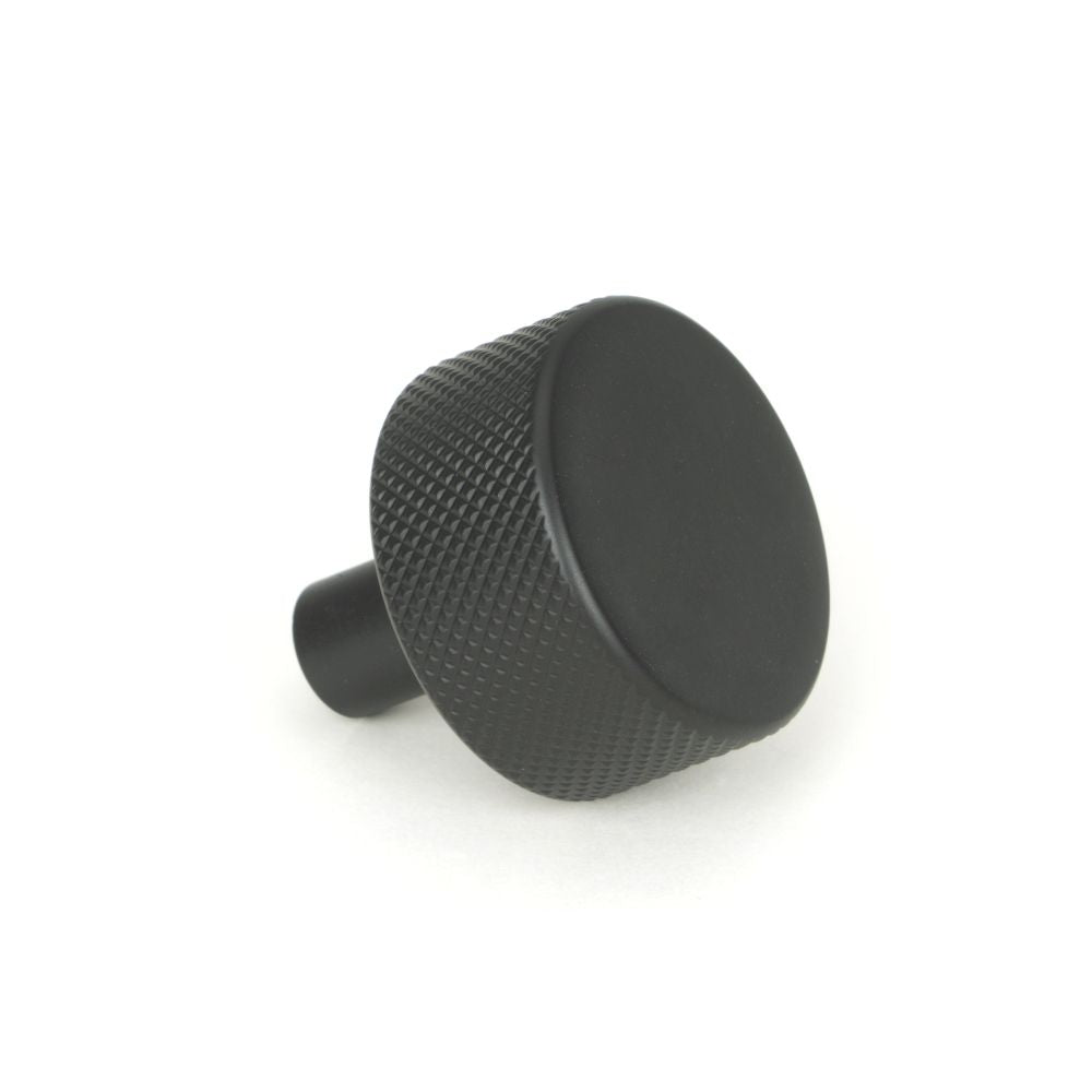 This is an image showing From The Anvil - Matt Black Brompton Cabinet Knob - 32mm (No rose) available from trade door handles, quick delivery and discounted prices