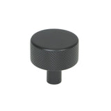 This is an image showing From The Anvil - Matt Black Brompton Cabinet Knob - 32mm (No rose) available from trade door handles, quick delivery and discounted prices