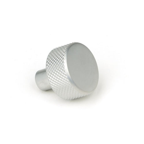 This is an image showing From The Anvil - Satin Chrome Brompton Cabinet Knob - 25mm (No rose) available from trade door handles, quick delivery and discounted prices