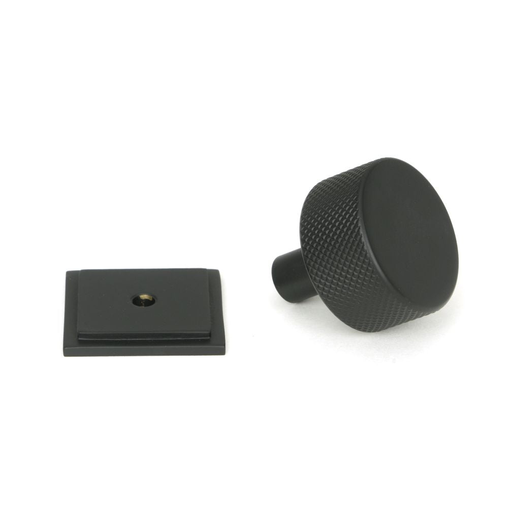 This is an image showing From The Anvil - Matt Black Brompton Cabinet Knob - 32mm (Square) available from trade door handles, quick delivery and discounted prices