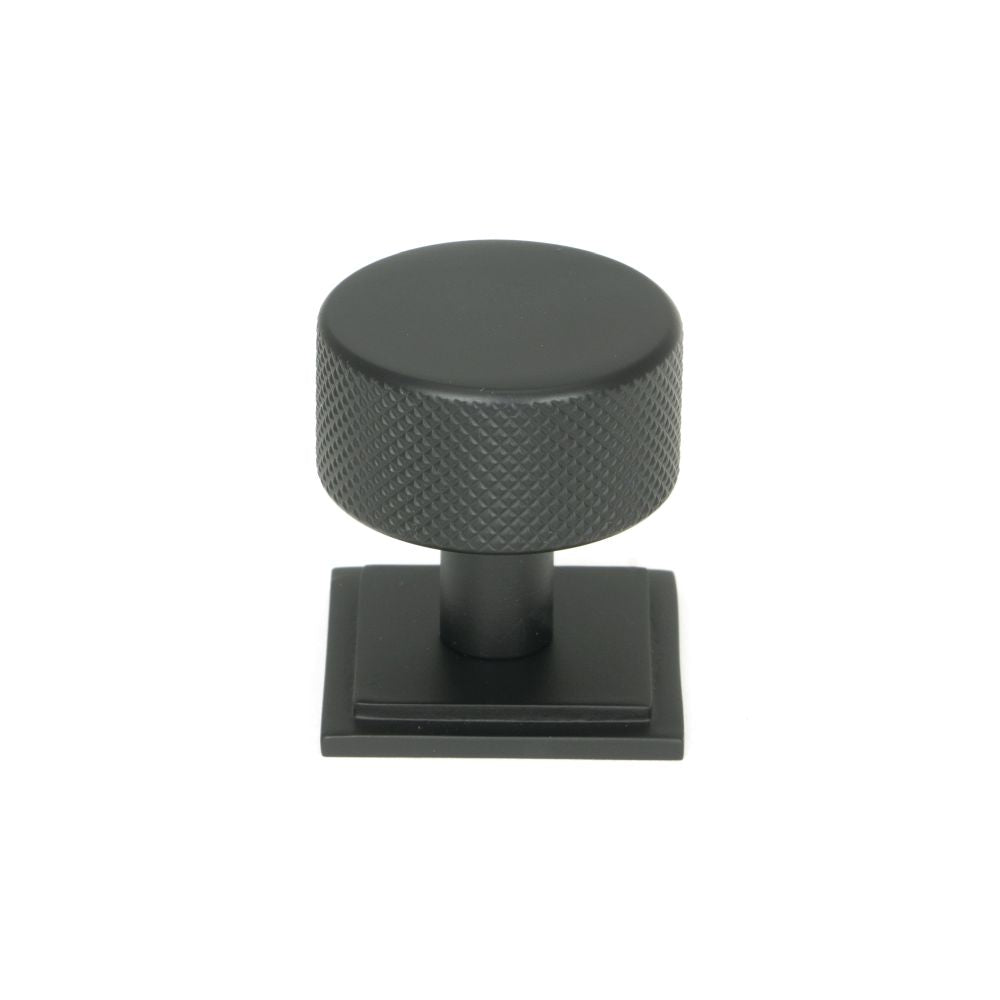 This is an image showing From The Anvil - Matt Black Brompton Cabinet Knob - 32mm (Square) available from trade door handles, quick delivery and discounted prices