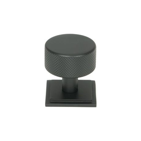 This is an image showing From The Anvil - Matt Black Brompton Cabinet Knob - 32mm (Square) available from trade door handles, quick delivery and discounted prices