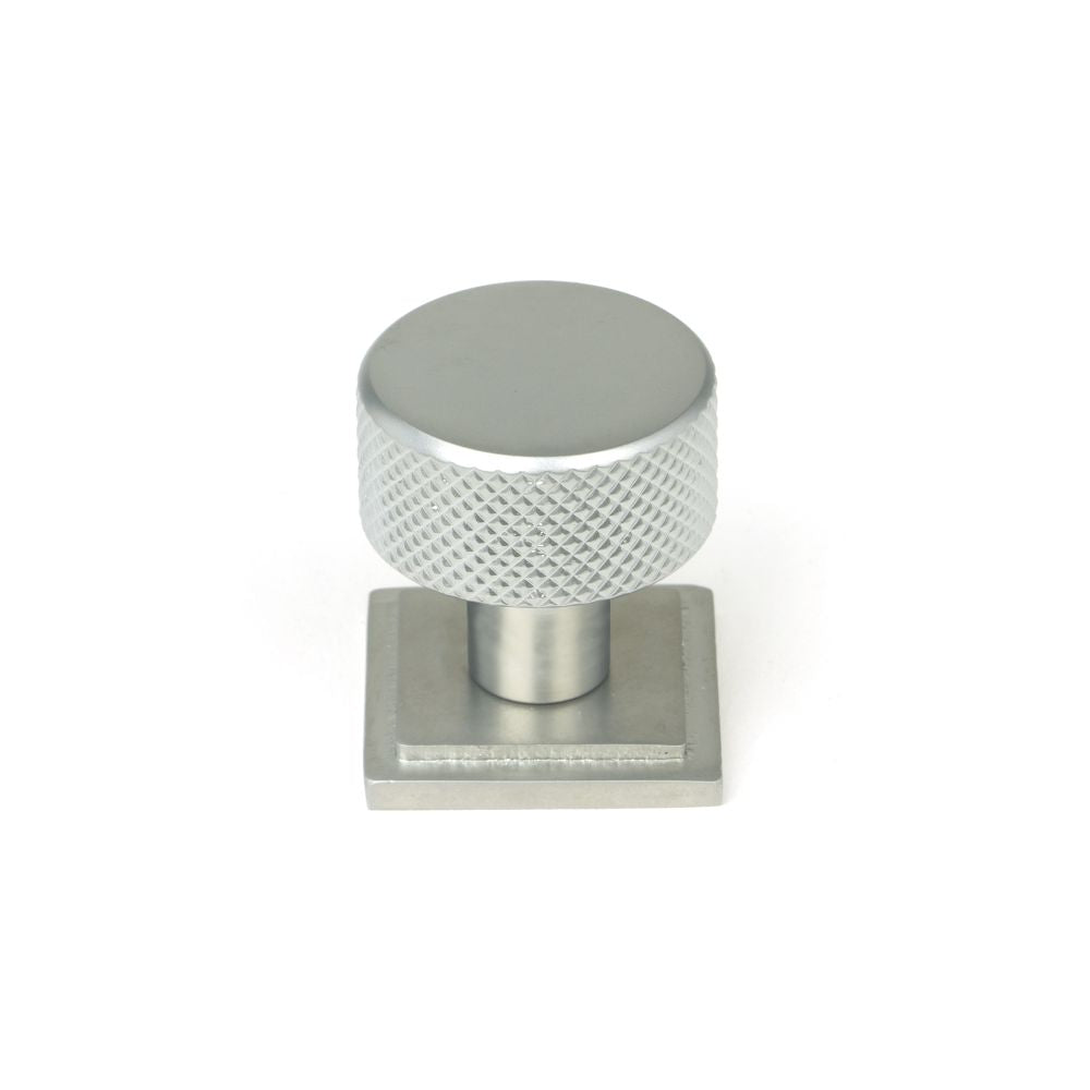 This is an image showing From The Anvil - Satin Chrome Brompton Cabinet Knob - 25mm (Square) available from trade door handles, quick delivery and discounted prices