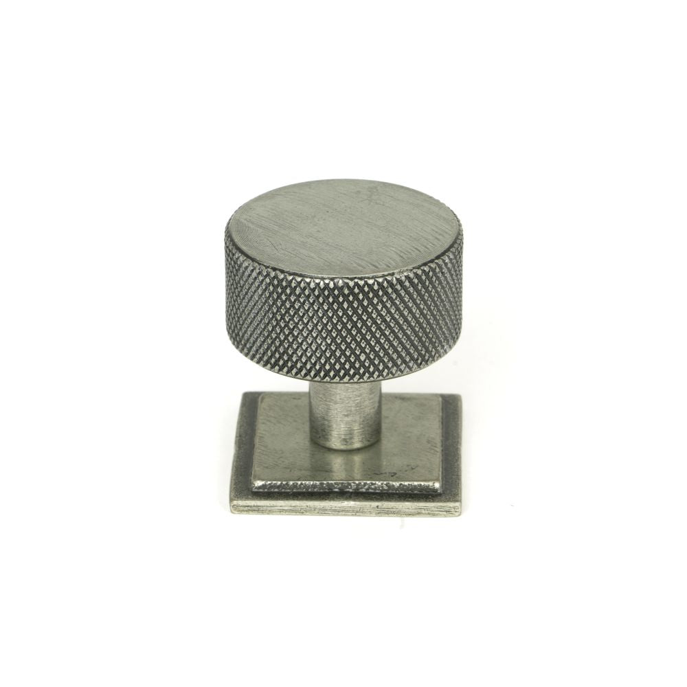 This is an image showing From The Anvil - Pewter Brompton Cabinet Knob - 32mm (Square) available from trade door handles, quick delivery and discounted prices