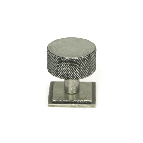 This is an image showing From The Anvil - Pewter Brompton Cabinet Knob - 32mm (Square) available from trade door handles, quick delivery and discounted prices