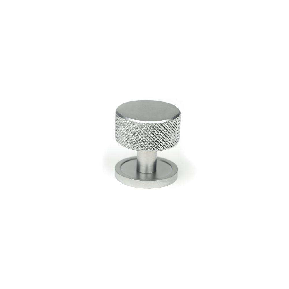 This is an image showing From The Anvil - Satin Chrome Brompton Cabinet Knob - 32mm (Plain) available from trade door handles, quick delivery and discounted prices