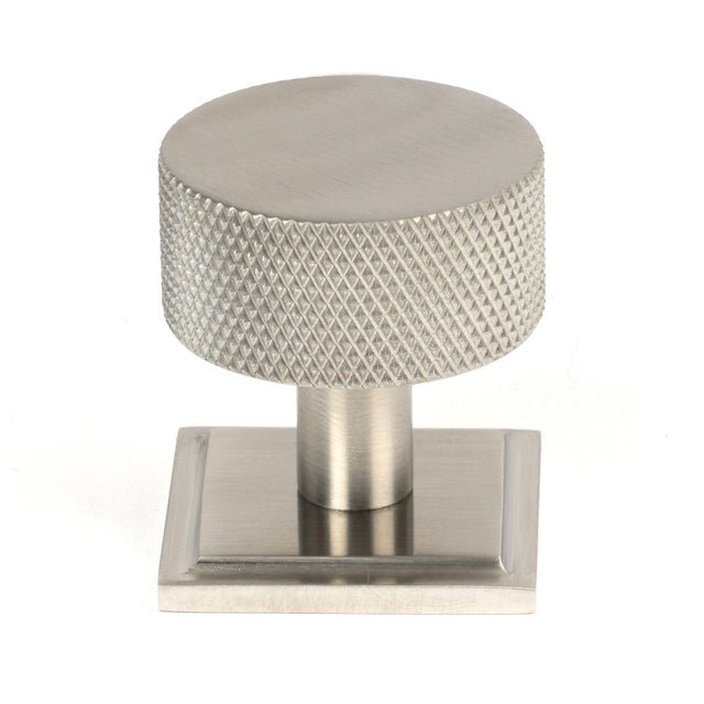 High Quality image of From The Anvil - Satin SS (304) Brompton Cabinet Knob - 32mm (Square) | 46893 | available to order from Trade Door Handles in Kendal.