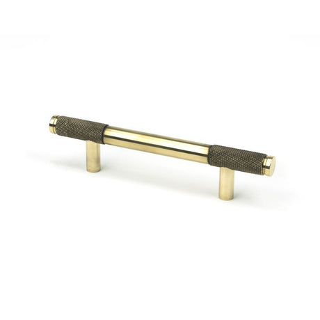 This is an image showing From The Anvil - Aged Brass Half Brompton Pull Handle - Small available from trade door handles, quick delivery and discounted prices