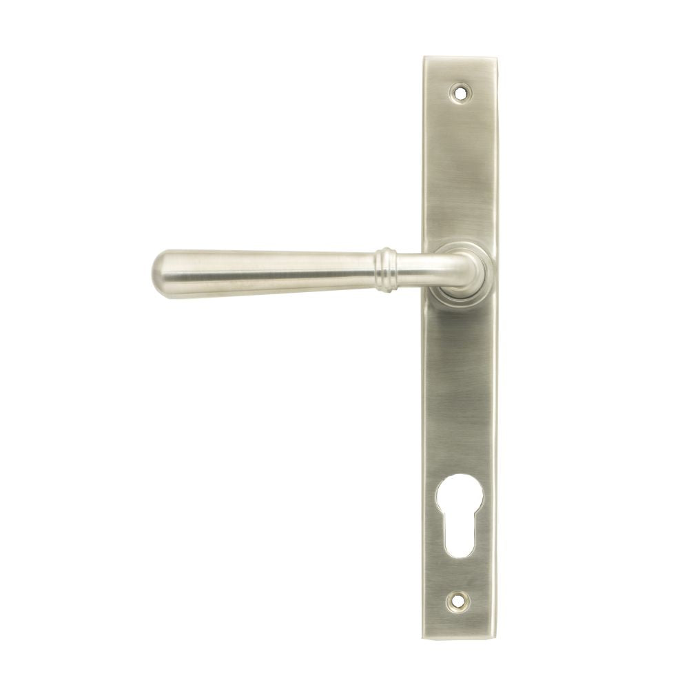 High quality image of From The Anvil - Satin Marine SS (316) Newbury Slimline Lever Espag. Lock Set | Sku. 47073 | Trade Door Handles, Kendal.