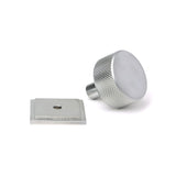 This is an image showing From The Anvil - Satin Chrome Brompton Cabinet Knob - 32mm (Square) available from trade door handles, quick delivery and discounted prices