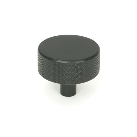 This is an image showing From The Anvil - Matt Black Brompton Cabinet Knob - 38mm (No rose) available from trade door handles, quick delivery and discounted prices