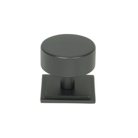 This is an image showing From The Anvil - Matt Black Brompton Cabinet Knob - 38mm (Square) available from trade door handles, quick delivery and discounted prices