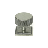 This is an image showing From The Anvil - Pewter Brompton Cabinet Knob - 38mm (Square) available from trade door handles, quick delivery and discounted prices