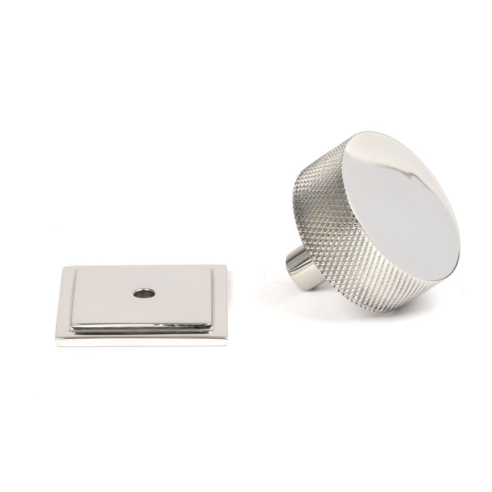 This is an image showing From The Anvil - Polished SS (304) Brompton Cabinet Knob - 38mm (Square) available from trade door handles, quick delivery and discounted prices