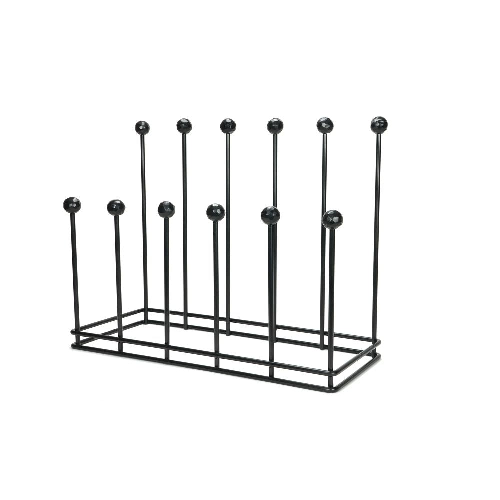 This is an image showing From The Anvil - Matt Black Six Pair Boot Rack available from trade door handles, quick delivery and discounted prices