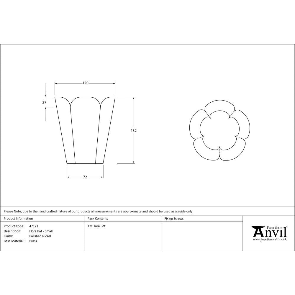 This is an image showing From The Anvil - Smooth Nickel Flora Pot - Small available from trade door handles, quick delivery and discounted prices