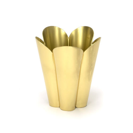 This is an image showing From The Anvil - Smooth Brass Flora Pot - Small available from trade door handles, quick delivery and discounted prices
