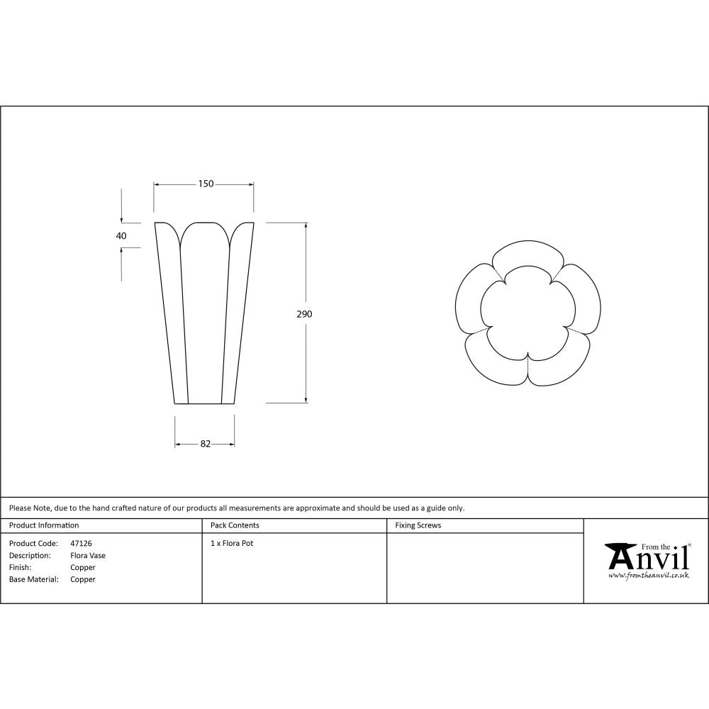 This is an image showing From The Anvil - Smooth Copper Flora Vase available from trade door handles, quick delivery and discounted prices