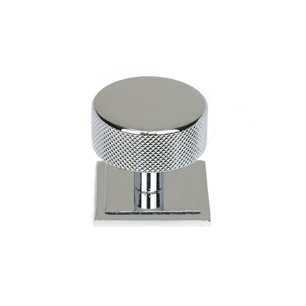 This is an image showing From The Anvil - Polished Chrome Brompton Cabinet Knob - 38mm (Square) available from trade door handles, quick delivery and discounted prices