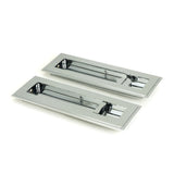 This is an image showing From The Anvil - Polished Chrome 175mm Art Deco Rectangular Pull -Privacy Set available from trade door handles, quick delivery and discounted prices