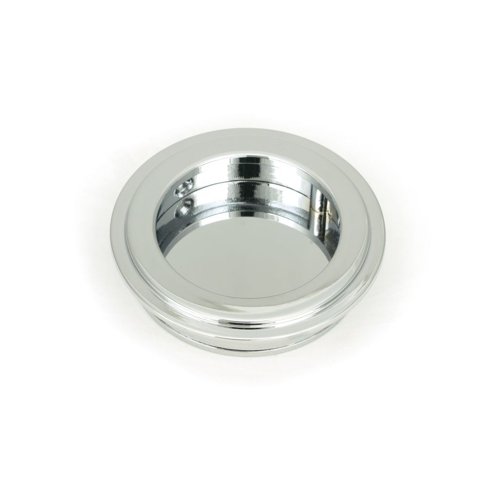 This is an image showing From The Anvil - Polished Chrome 60mm Art Deco Round Pull available from trade door handles, quick delivery and discounted prices