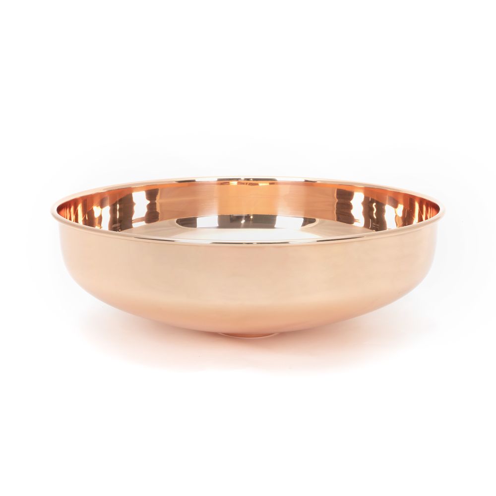 This is an image showing From The Anvil - Smooth Copper Round Sink available from trade door handles, quick delivery and discounted prices