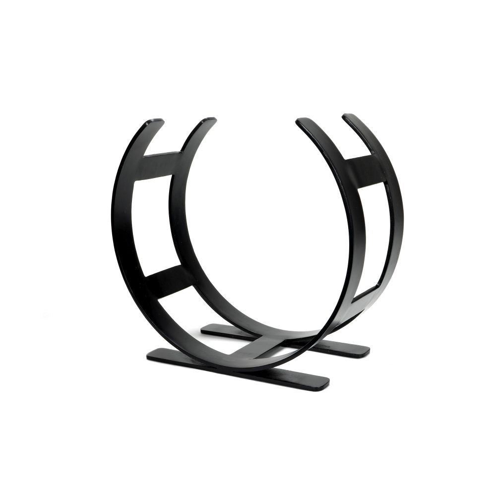 High quality image of From The Anvil - Matt Black Curved Log Holder - Small | Sku. 47209 | Trade Door Handles, Kendal.