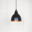 This is an image showing From The Anvil - Hammered Copper Brindley Pendant in Elan Black available from trade door handles, quick delivery and discounted prices