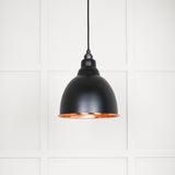 This is an image showing From The Anvil - Hammered Copper Brindley Pendant in Elan Black available from trade door handles, quick delivery and discounted prices