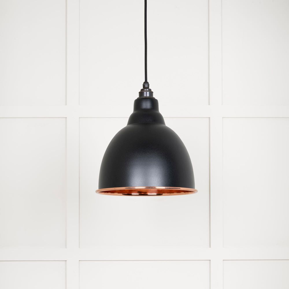 This is an image showing From The Anvil - Smooth Copper Brindley Pendant in Elan Black available from trade door handles, quick delivery and discounted prices