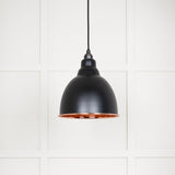 This is an image showing From The Anvil - Smooth Copper Brindley Pendant in Elan Black available from trade door handles, quick delivery and discounted prices