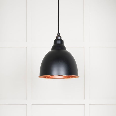 This is an image showing From The Anvil - Smooth Copper Brindley Pendant in Elan Black available from trade door handles, quick delivery and discounted prices