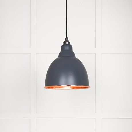 This is an image showing From The Anvil - Hammered Copper Brindley Pendant in Slate available from trade door handles, quick delivery and discounted prices