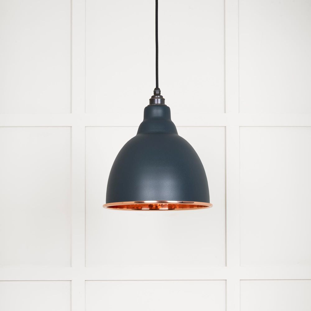 This is an image showing From The Anvil - Hammered Copper Brindley Pendant in Soot available from trade door handles, quick delivery and discounted prices