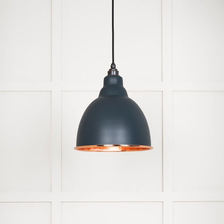 This is an image showing From The Anvil - Hammered Copper Brindley Pendant in Soot available from trade door handles, quick delivery and discounted prices