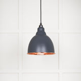 This is an image showing From The Anvil - Smooth Copper Brindley Pendant in Slate available from trade door handles, quick delivery and discounted prices