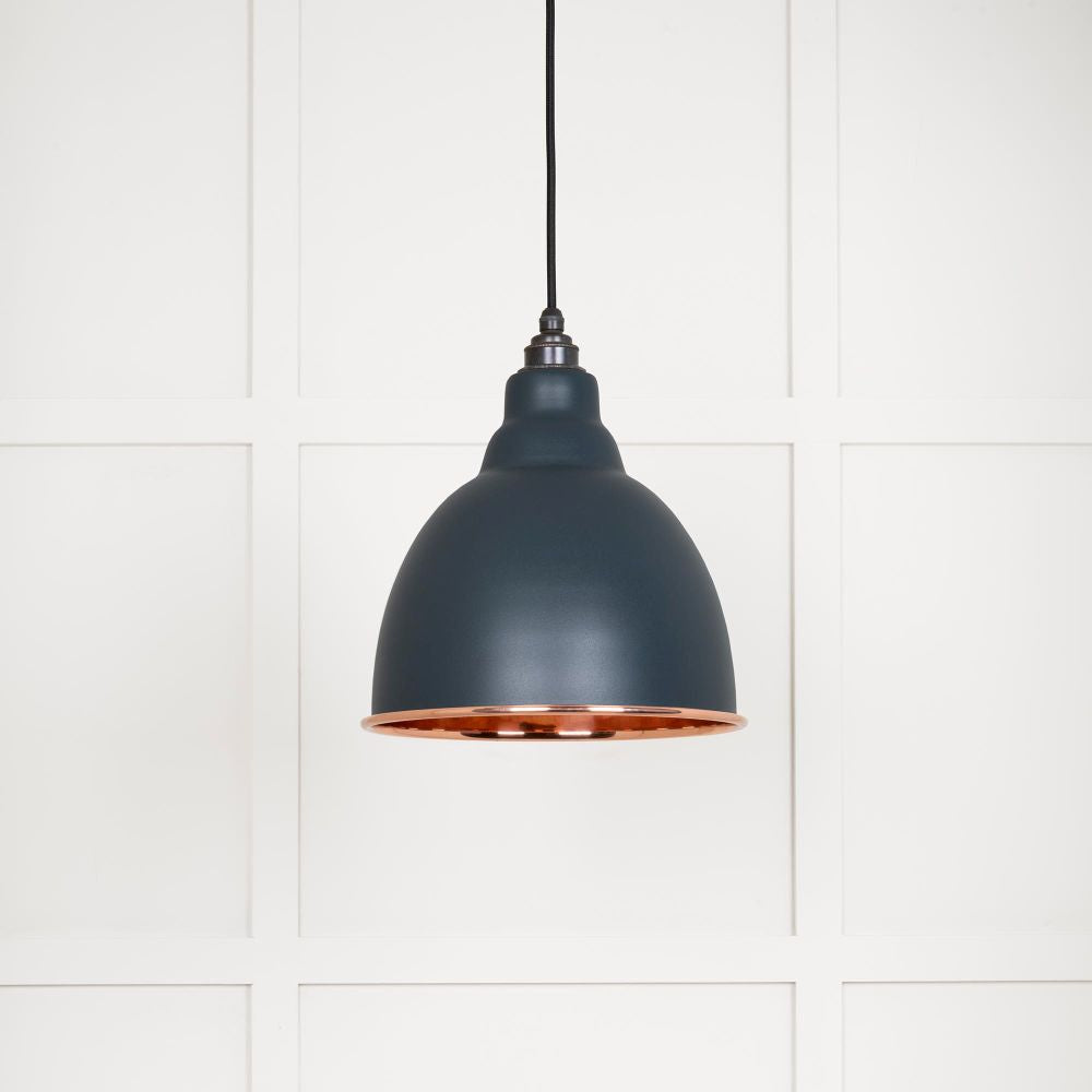 This is an image showing From The Anvil - Smooth Copper Brindley Pendant in Soot available from trade door handles, quick delivery and discounted prices