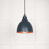 This is an image showing From The Anvil - Smooth Copper Brindley Pendant in Soot available from trade door handles, quick delivery and discounted prices