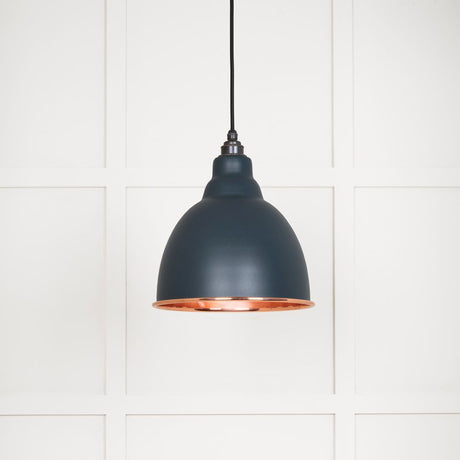 This is an image showing From The Anvil - Smooth Copper Brindley Pendant in Soot available from trade door handles, quick delivery and discounted prices