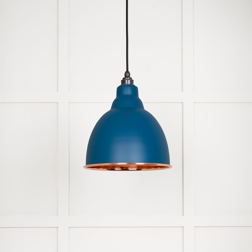 This is an image showing From The Anvil - Smooth Copper Brindley Pendant in Upstream available from trade door handles, quick delivery and discounted prices