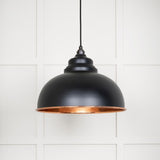 This is an image showing From The Anvil - Hammered Copper Harborne Pendant in Elan Black available from trade door handles, quick delivery and discounted prices