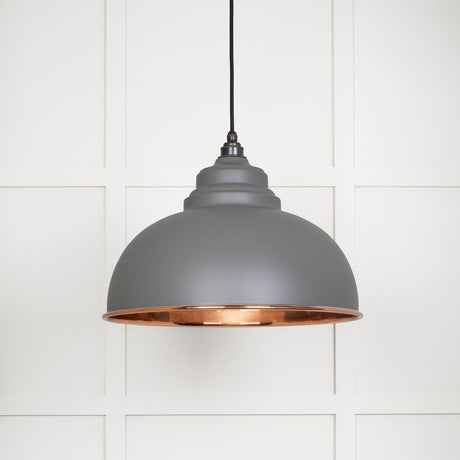 This is an image showing From The Anvil - Smooth Copper Harborne Pendant in Bluff available from trade door handles, quick delivery and discounted prices