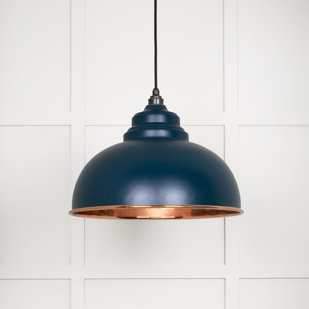 This is an image showing From The Anvil - Smooth Copper Harborne Pendant in Dusk available from trade door handles, quick delivery and discounted prices