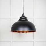 This is an image showing From The Anvil - Smooth Copper Harborne Pendant in Elan Black available from trade door handles, quick delivery and discounted prices